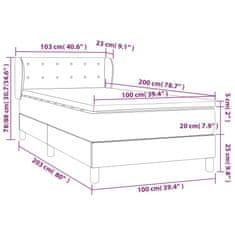 Petromila Box spring postel s matrací krémová 100 x 200 cm textil