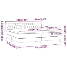 Petromila Box spring postel s matrací krémová 200x200 cm textil