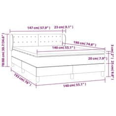 Petromila Box spring postel s matrací tmavě hnědá 140x190 cm textil