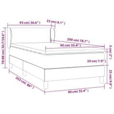 Greatstore Box spring postel s matrací šedá 90x200 cm umělá kůže