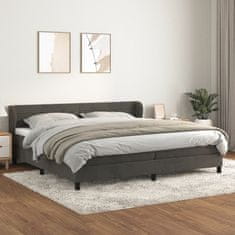 Greatstore Box spring postel s matrací tmavě šedá 200x200 cm samet