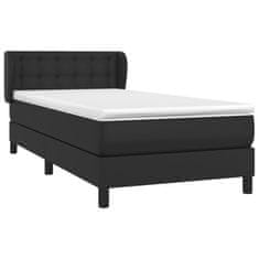 Greatstore Box spring postel s matrací černá 90x200 cm umělá kůže