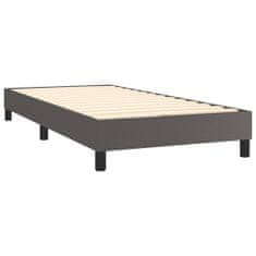 Greatstore Box spring postel s matrací šedá 80 x 200 cm umělá kůže