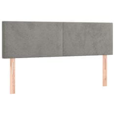 Greatstore Box spring postel s matrací světle šedá 140x200 cm samet