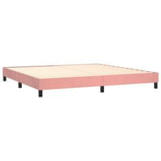 Greatstore Box spring postel s matrací růžová 200x200 cm samet