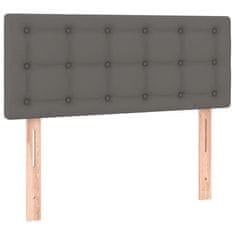 Vidaxl Čelo postele s LED šedé 90x5x78/88 cm umělá kůže