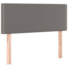 Greatstore Box spring postel s matrací šedá 90x200 cm umělá kůže