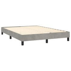 Vidaxl Box spring postel s matrací světle šedá 140x200 cm samet