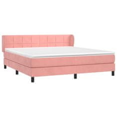 Greatstore Box spring postel s matrací růžová 160x200 cm samet