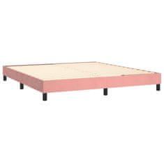 Greatstore Box spring postel s matrací růžová 160x200 cm samet