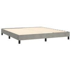 Greatstore Box spring postel s matrací světle šedá 160x200 cm samet