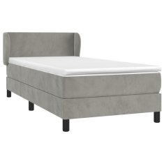 Greatstore Box spring postel s matrací světle šedá 100x200 cm samet