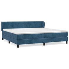 Greatstore Box spring postel s matrací tmavě modrá 200x200 cm samet