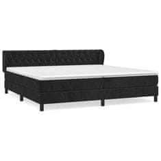 Greatstore Box spring postel s matrací černá 200x200 cm samet