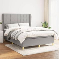 Greatstore Box spring postel s matrací světle šedá 140 x 190 cm textil