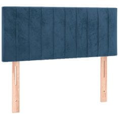 Greatstore Box spring postel s matrací tmavě modrá 100x200 cm samet