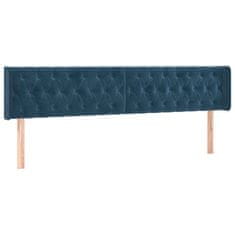 Greatstore Box spring postel s matrací tmavě modrá 200x200 cm samet