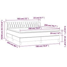 Vidaxl Box spring postel s matrací tmavě modrá 180x200 cm samet