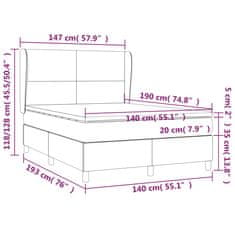 Petromila Box spring postel s matrací tmavě zelená 140x190 cm samet