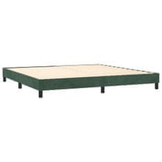 Greatstore Box spring postel s matrací tmavě zelená 200x200 cm samet