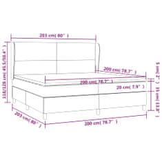 Vidaxl Box spring postel s matrací světle šedá 200x200 cm samet