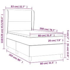 Greatstore Box spring postel s matrací růžová 80 x 200 cm samet