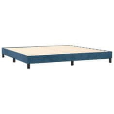 Greatstore Box spring postel s matrací tmavě modrá 200x200 cm samet