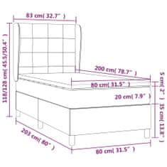 Greatstore Box spring postel s matrací tmavě modrá 80 x 200 cm samet