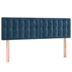 Greatstore Box spring postel s matrací tmavě modrá 140x200 cm samet