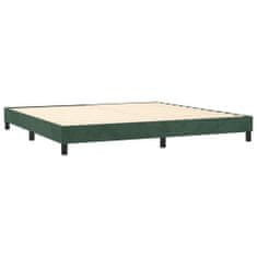 Greatstore Box spring postel s matrací tmavě zelená 200x200 cm samet