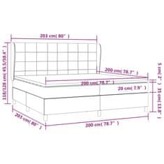 Petromila Box spring postel s matrací černá 200x200 cm samet