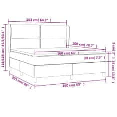 Petromila Box spring postel s matrací tmavě šedá 160x200 cm samet