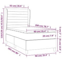 Vidaxl Box spring postel s matrací modrá 90x200 cm textil