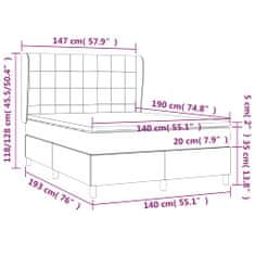 Vidaxl Box spring postel s matrací černá 140 x 190 cm samet