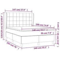 Greatstore Box spring postel s matrací modrá 140x190 cm textil