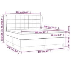 Petromila Box spring postel s matrací tmavě šedá 160x200 cm textil