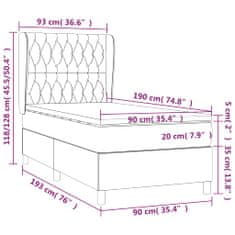 Greatstore Box spring postel s matrací tmavě zelená 90x190 cm samet