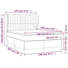 Petromila Box spring postel s matrací tmavě šedý 140 x 190 cm samet