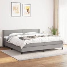 Vidaxl Box spring postel s matrací světle šedá 200 x 200 cm textil