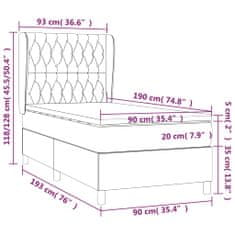 Greatstore Box spring postel s matrací černá 90x190 cm samet