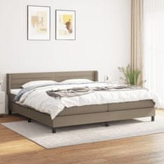 Greatstore Box spring postel s matrací taupe 200x200 cm textil