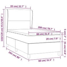 Greatstore Box spring postel s matrací tmavě zelená 80 x 200 cm samet