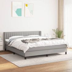 Greatstore Box spring postel s matrací světle šedá 160 x 200 cm textil