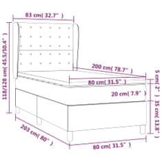 Vidaxl Box spring postel s matrací modrá 80x200 cm textil