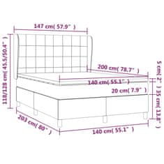 Petromila Box spring postel s matrací krémová 140x200 cm textil