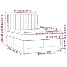 Petromila Box spring postel s matrací tmavě šedá 140x200 cm samet