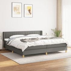 Greatstore Box spring postel s matrací tmavě šedá 200x200 cm textil