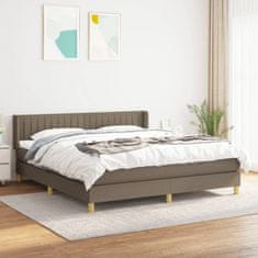 Greatstore Box spring postel s matrací taupe 200x200 cm textil