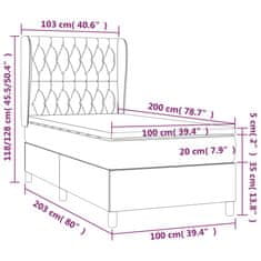 Greatstore Box spring postel s matrací černá 100 x 200 cm textil