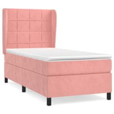 Greatstore Box spring postel s matrací růžová 100x200 cm samet